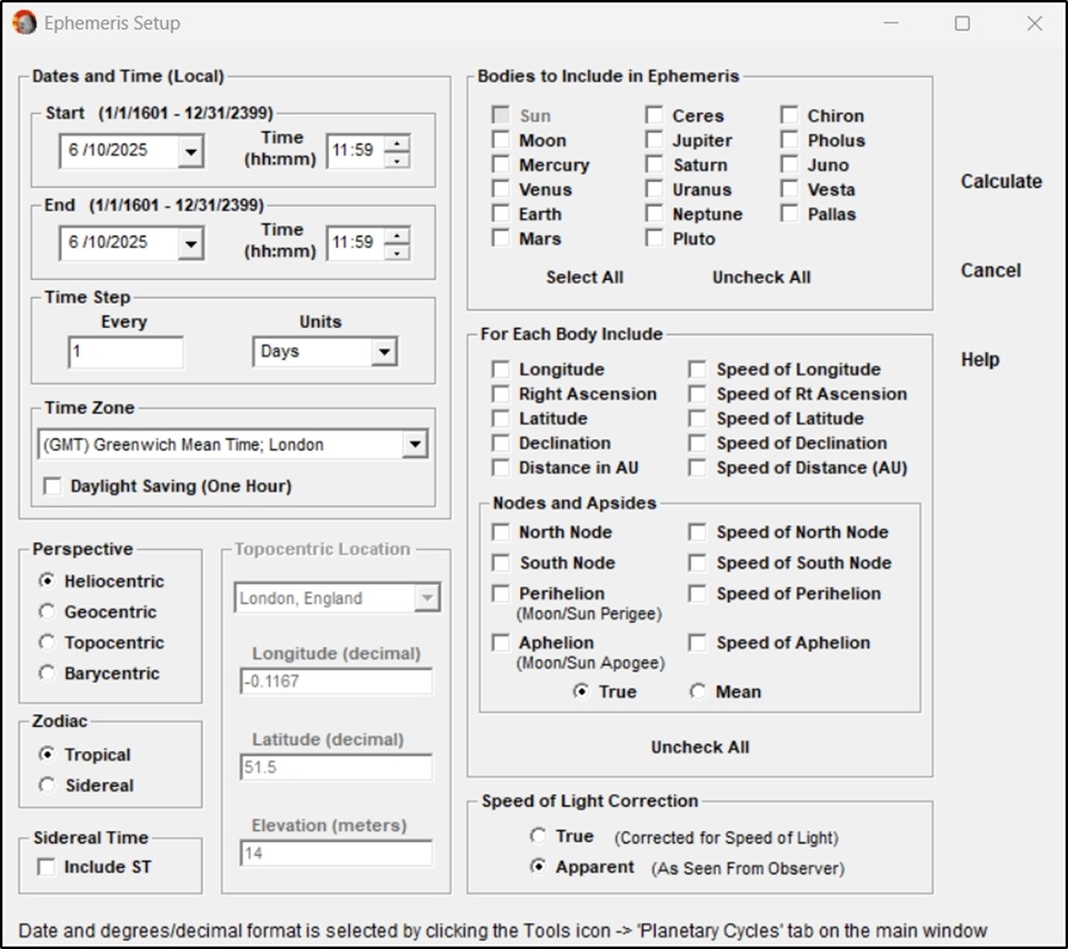 Ephemeris Ephemeris